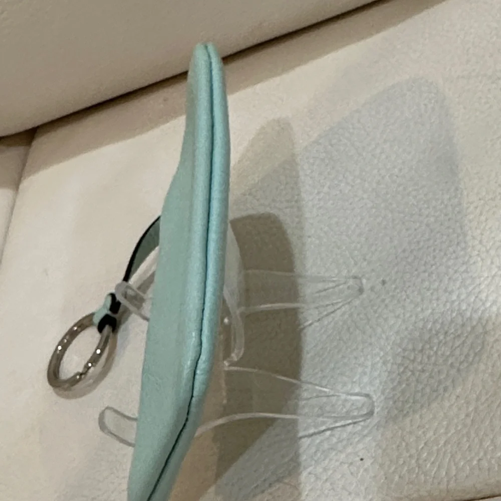 Salvatore Ferragamo Gancini With Key Ring Elegant Light Blue Leather Key Holder